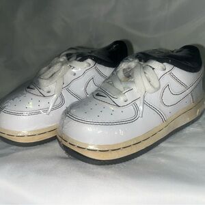 Kids Nike Contrast stitch af1 White and Black Sneakers 8c